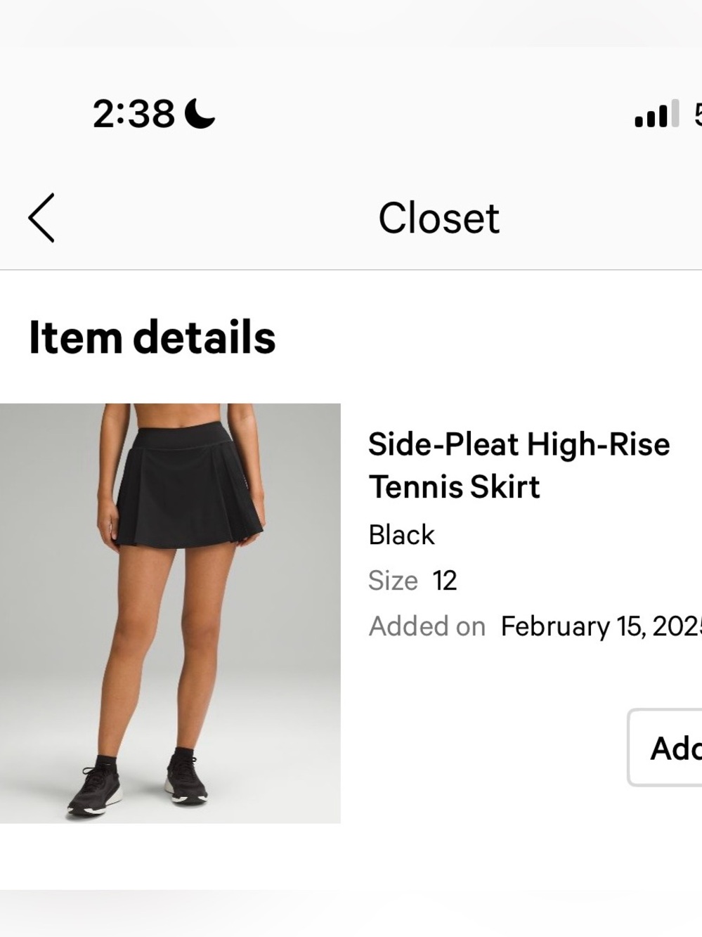 Lululemon Side-Pleat High-Rise Tennis Skirt